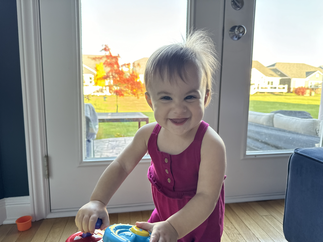 Zoe cheesin' for the camera.